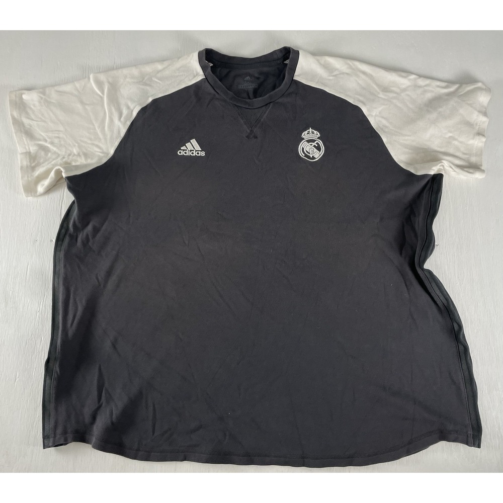 Real Madrid Travel T-Shirt Grey Off White GR4266 Adidas Mens Size 3X Top‎ Sporty